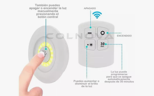 Luz Led X 3 Lámpara Adhesiva (Cópia)