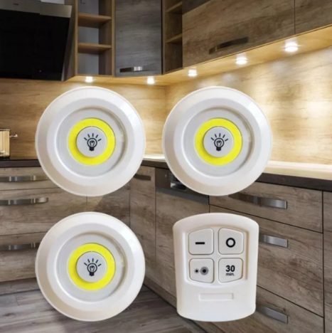 Luz Led X 3 Lámpara Adhesiva (Cópia)